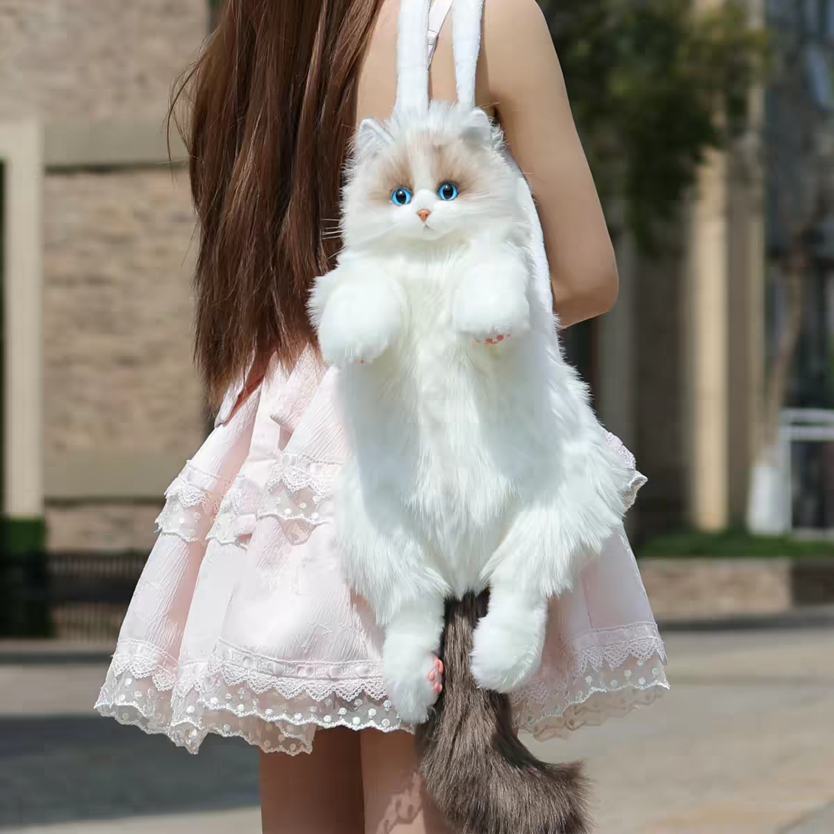 Large Plush Furr Cat Backpacks